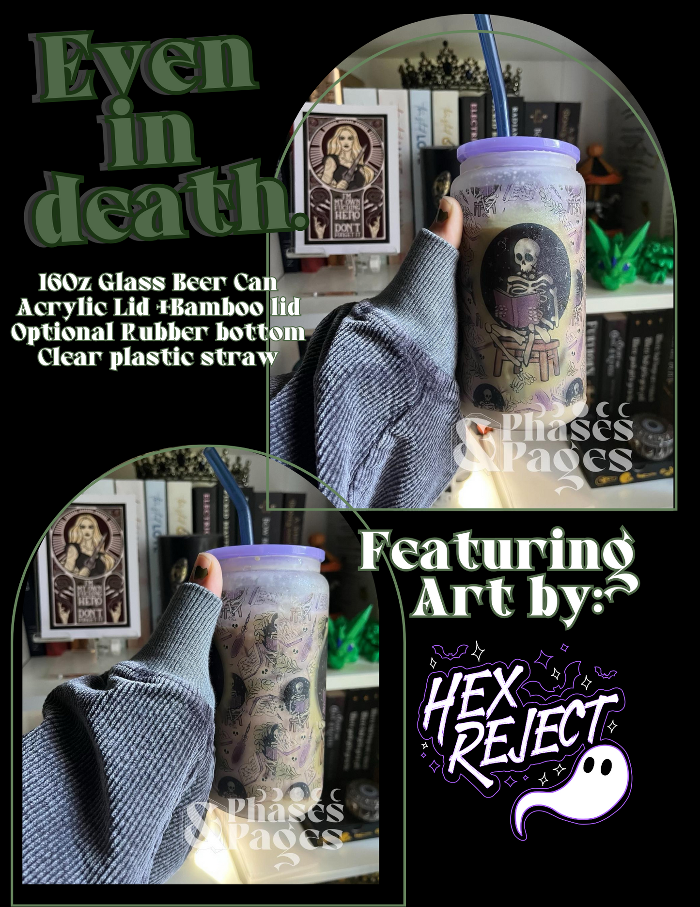 Even in death glass beer can