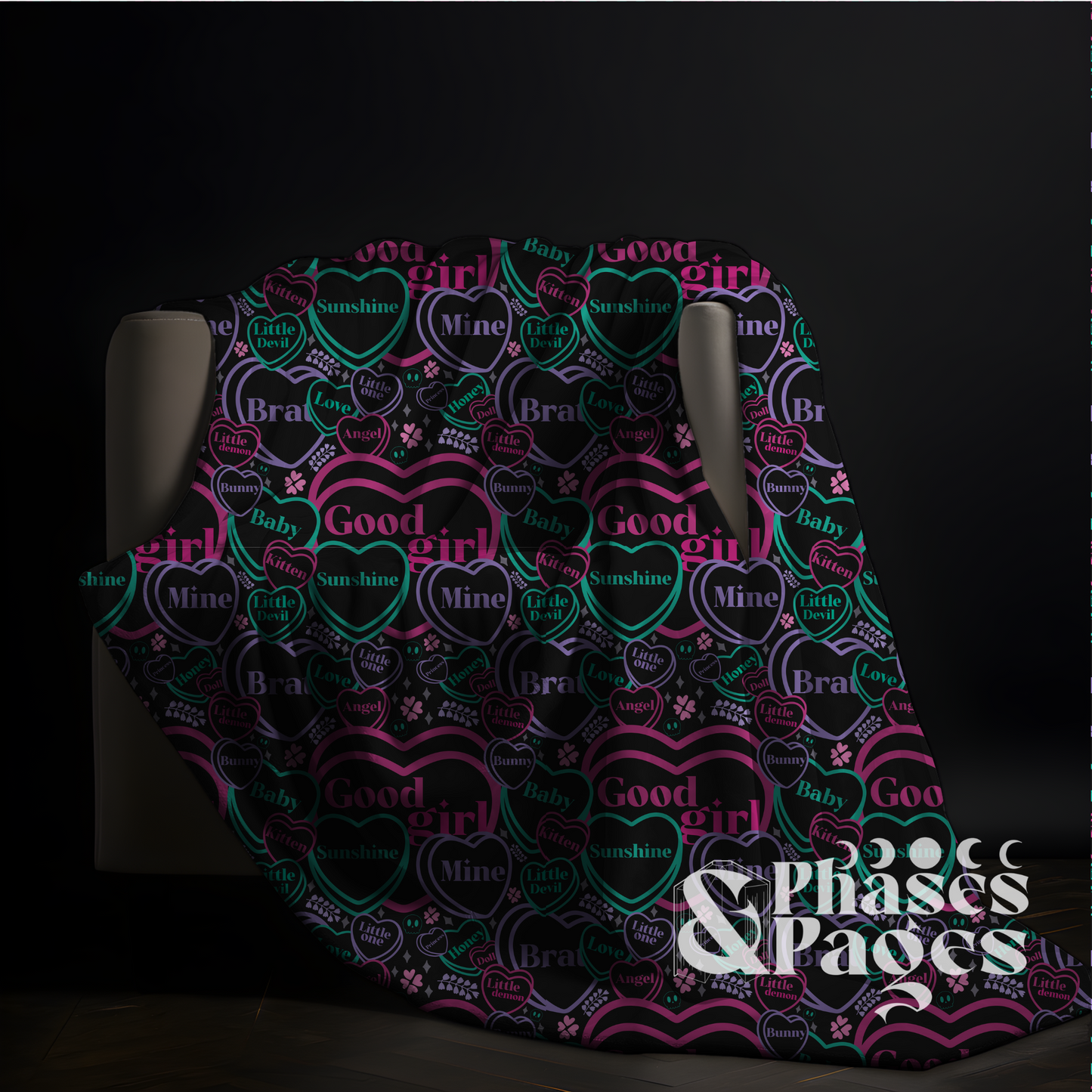 Extras: Galentines Blanket - Dark Hearts