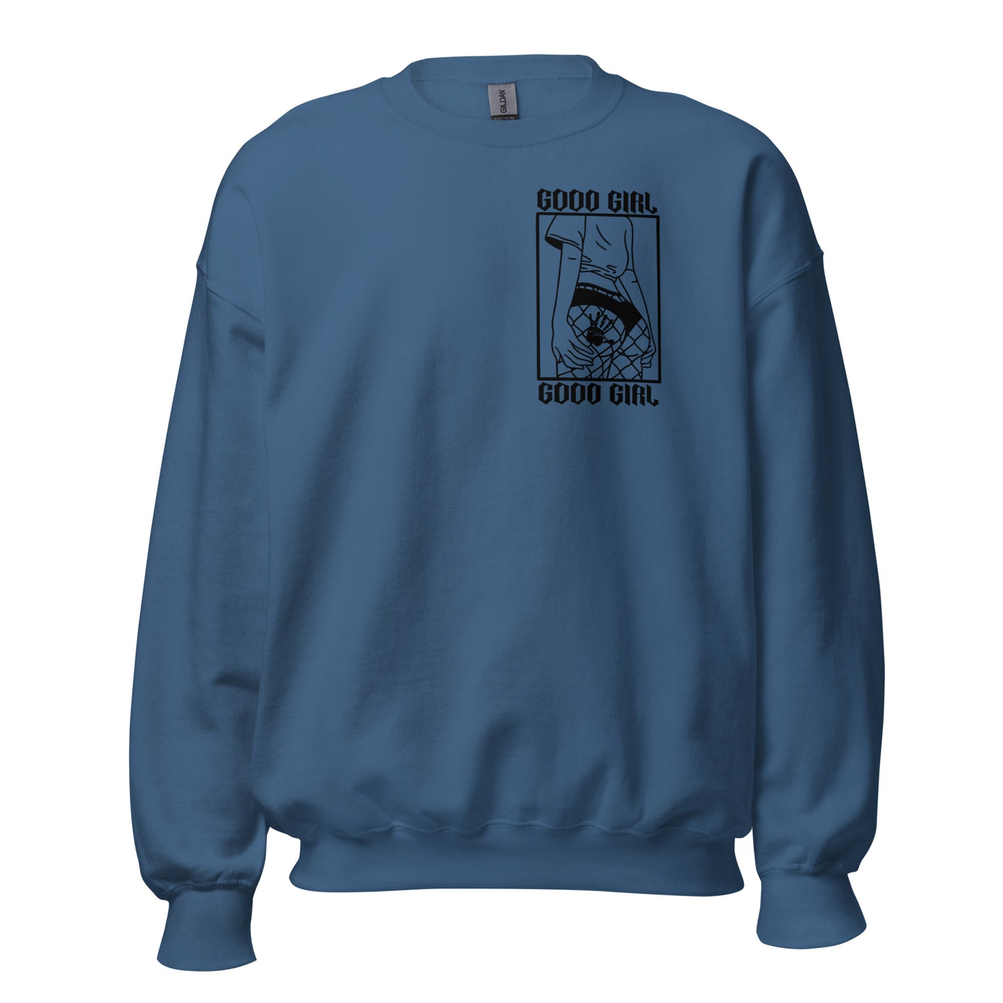 Slim Good Girl Crewneck - Black Design