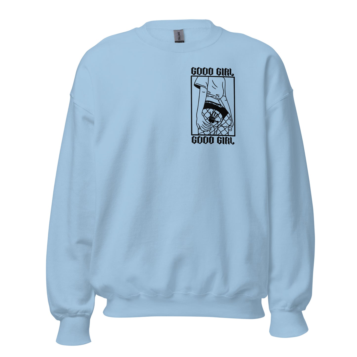 Slim Good Girl Crewneck - Black Design