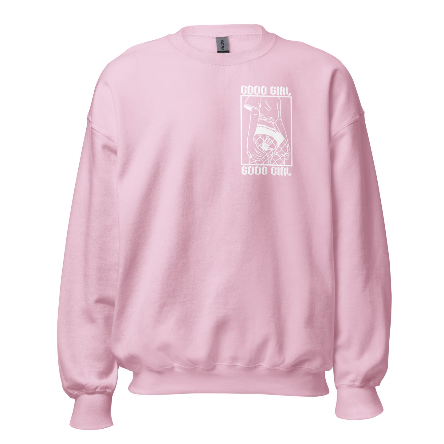 Slim Good Girl Crewneck - White Design