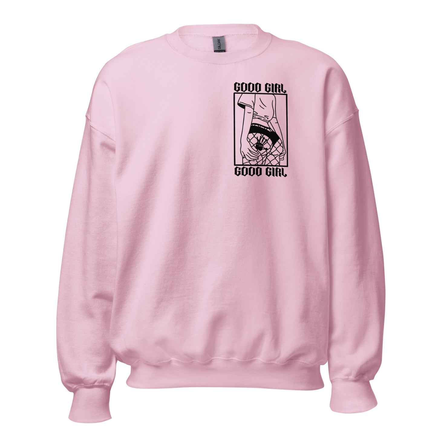 Slim Good Girl Crewneck - Black Design