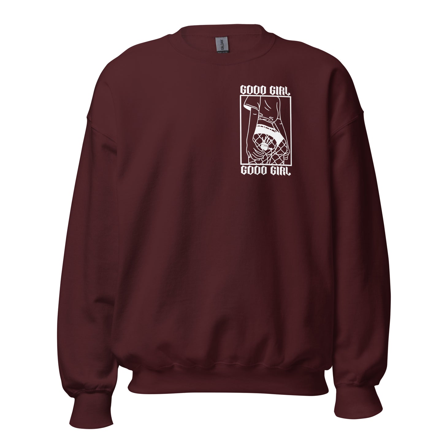 Slim Good Girl Crewneck - White Design