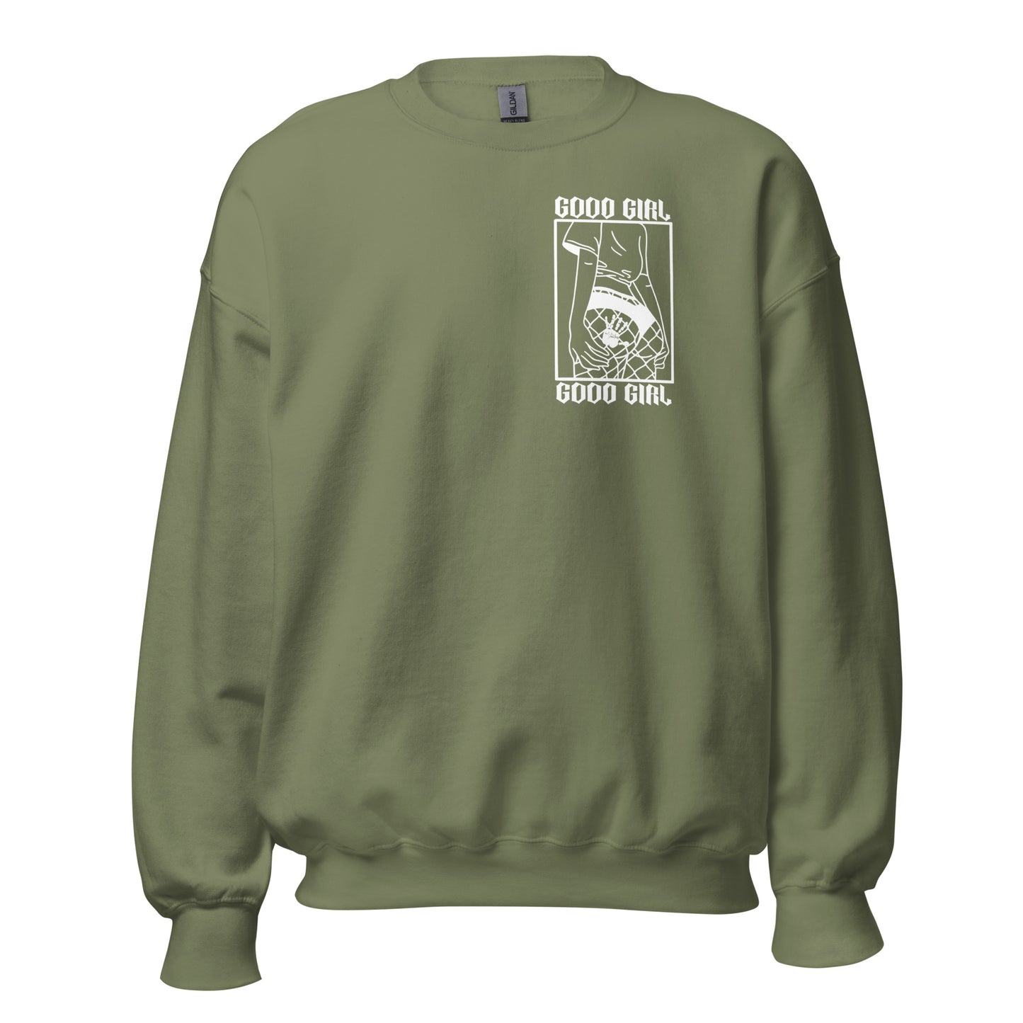 Slim Good Girl Crewneck - White Design