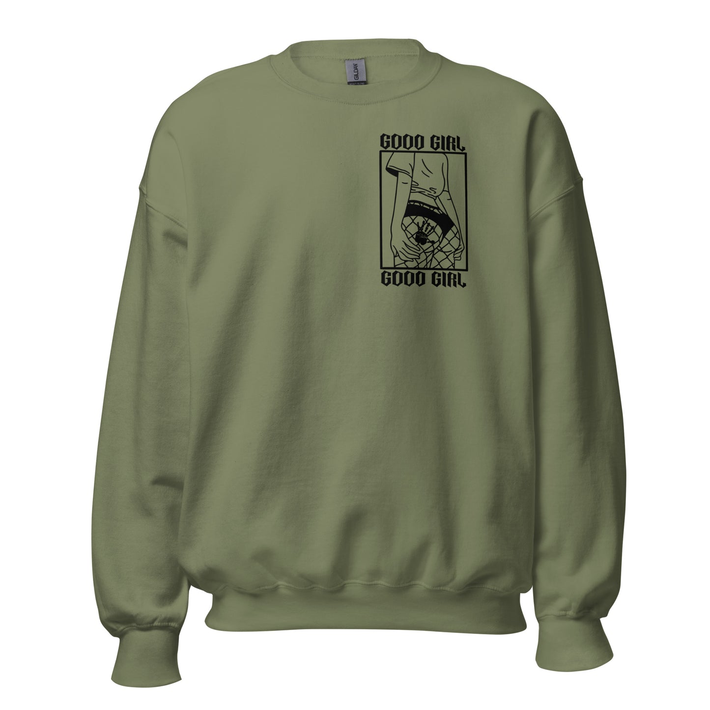 Slim Good Girl Crewneck - Black Design