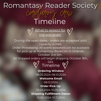 **PICK UP** Event Edition - Romantasy Readers Society Corduroy Crew