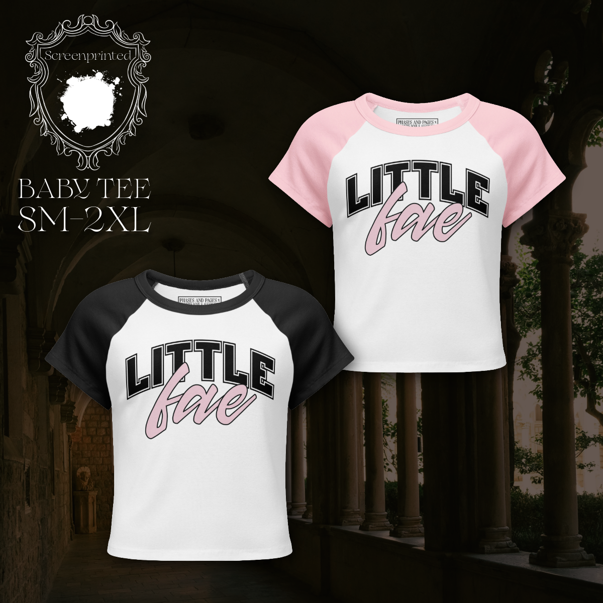 Little Fae -Black/Pink - Raglan Baby Tee
