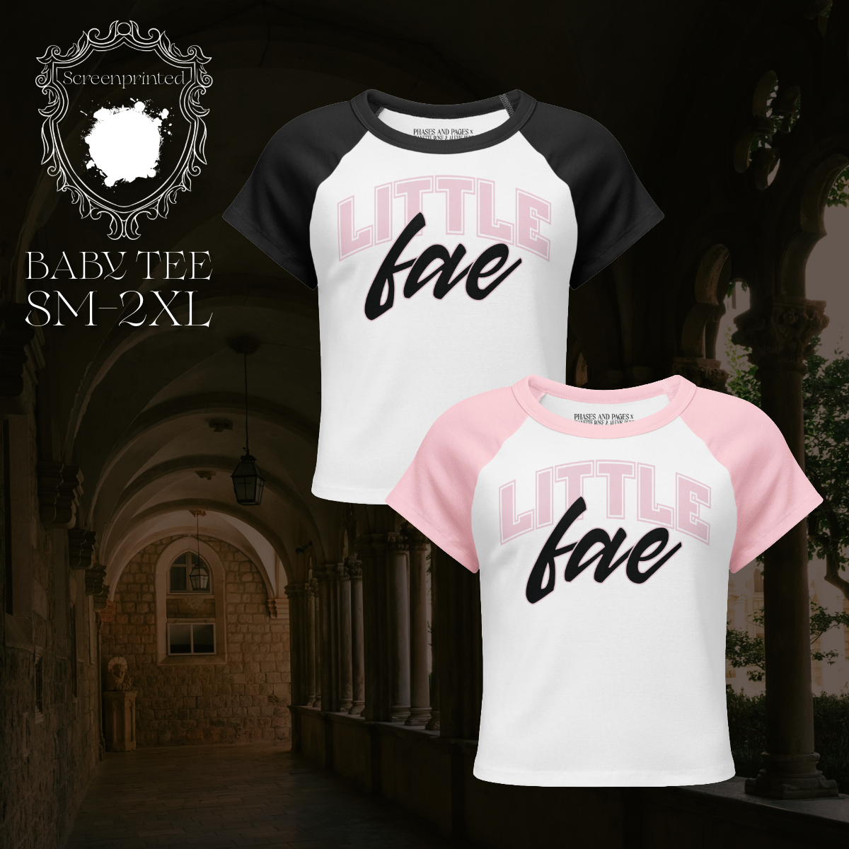 Little Fae - Pink/Black -Raglan Baby Tee
