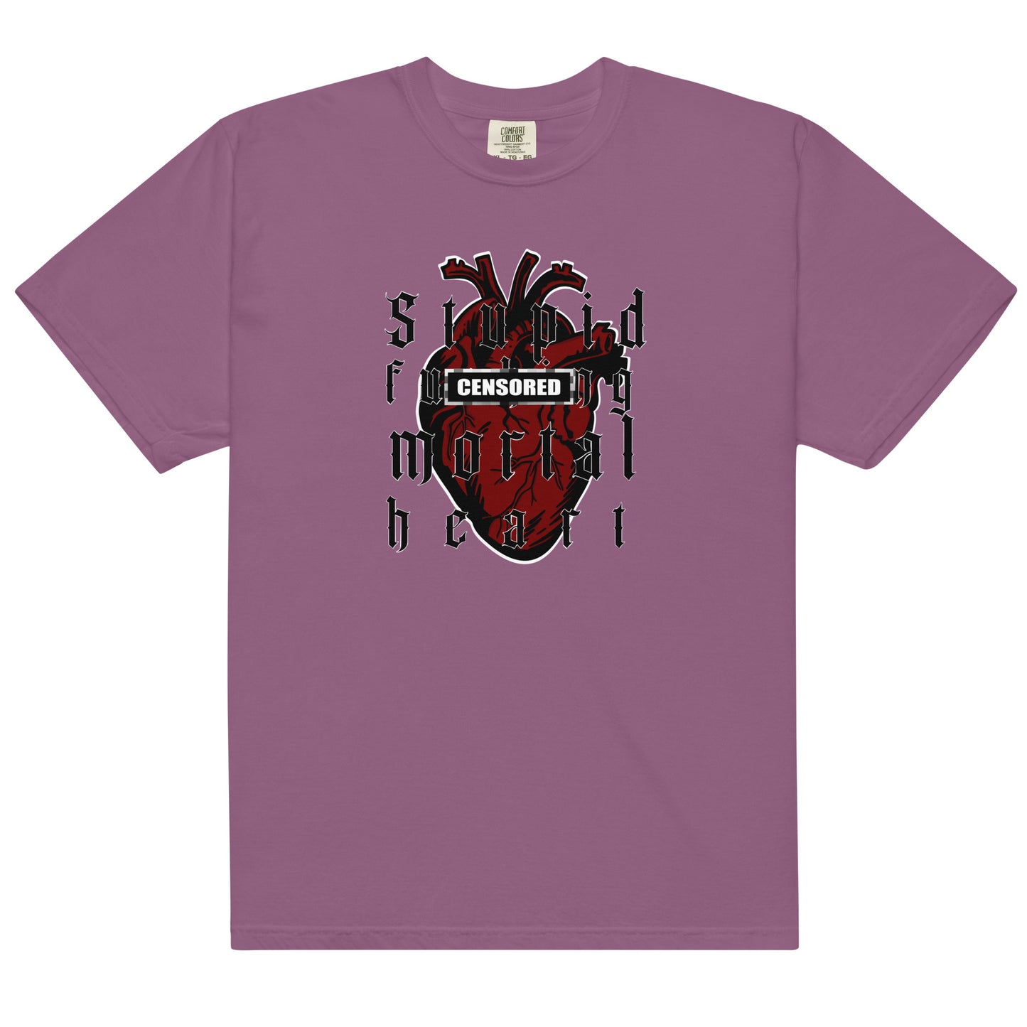 Stupid Censored Mortal Heart heavyweight t-shirt