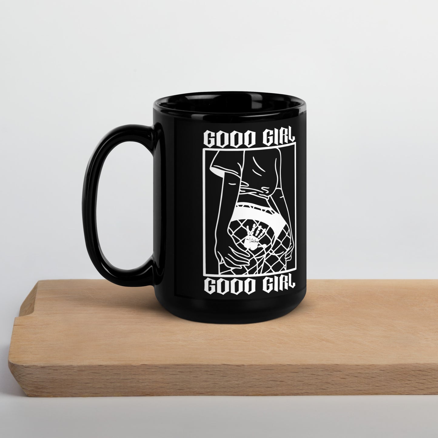 Slim Good Girl Black Glossy Mug -15oz